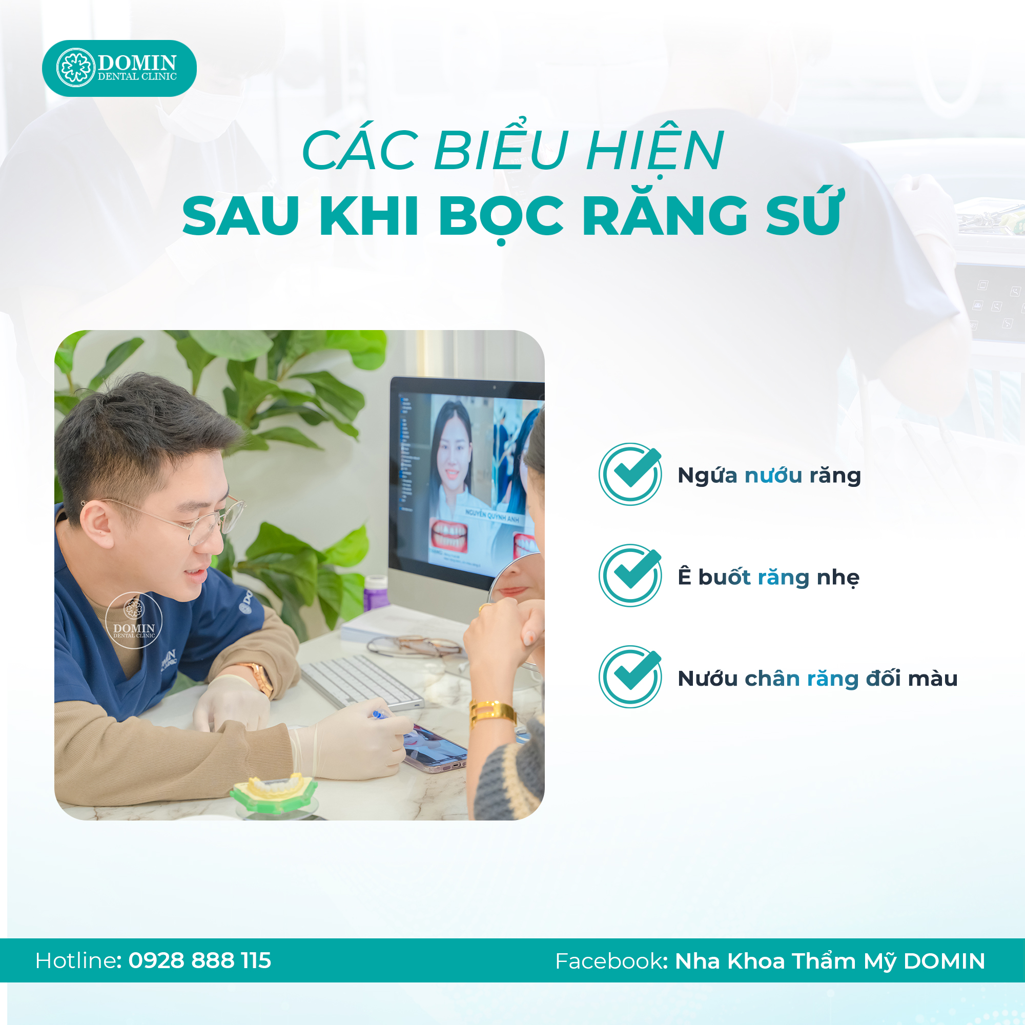 Các biểu hiện sau khi bọc răng sứ thường gặp