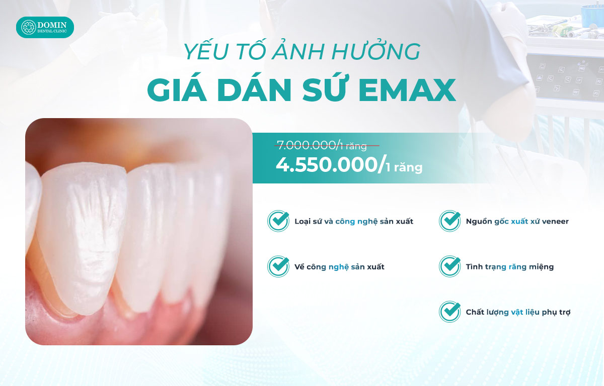 Yếu tố ảnh hưởng giá dán sứ Emax