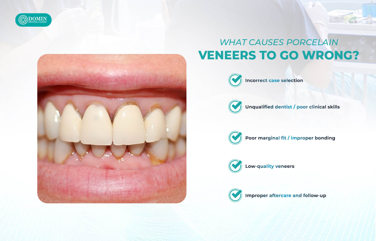 There are five causes of harm when performing veneer placement.