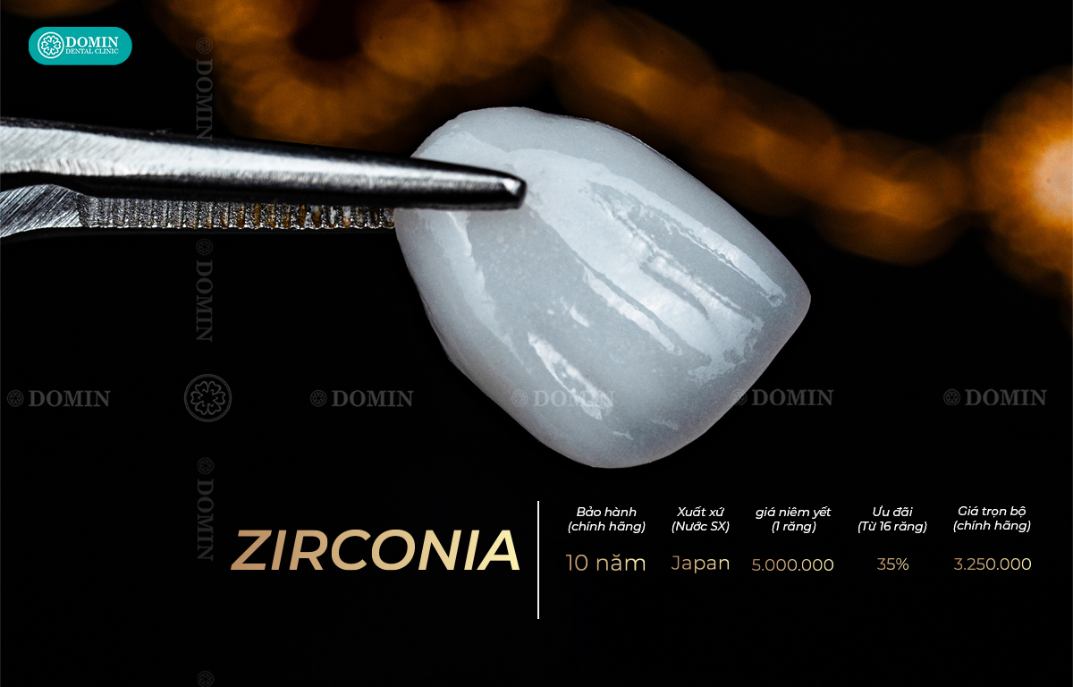 Giá dán sứ zirconia được áp dụng tại nha khoa Domin