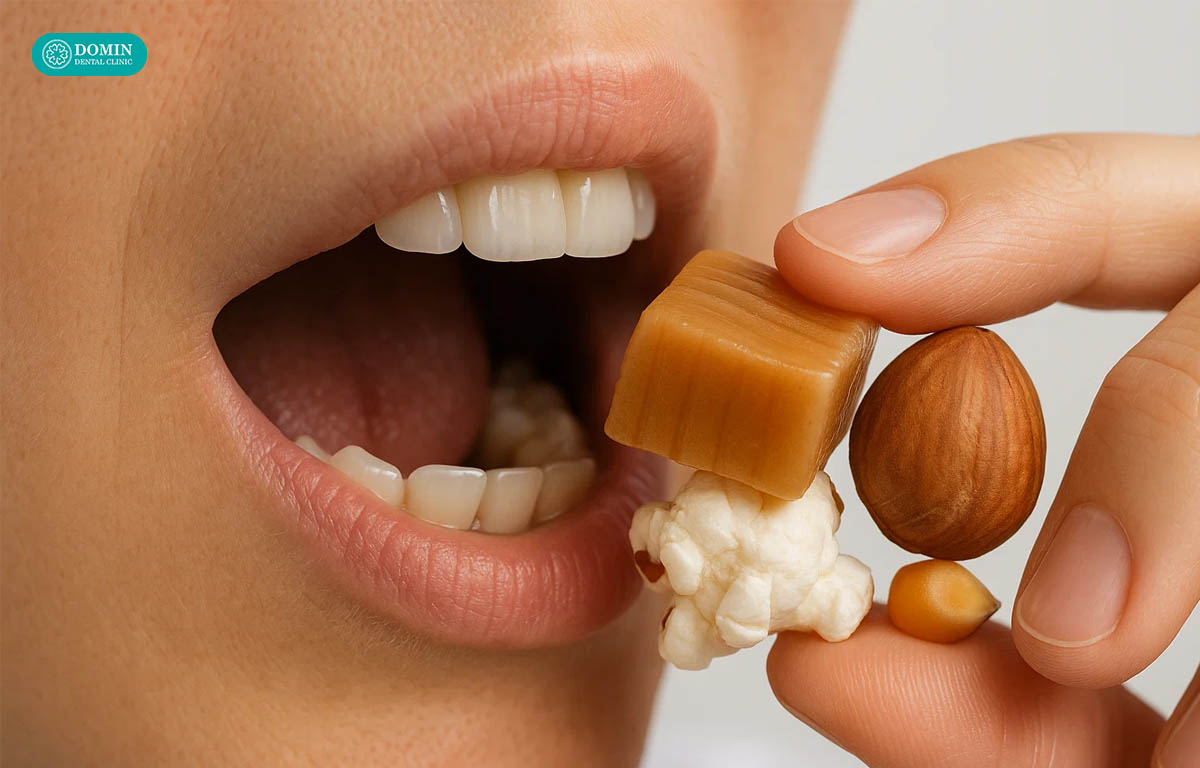 Hạn chế ăn đồ dai, cứng sau dán sứ veneer.