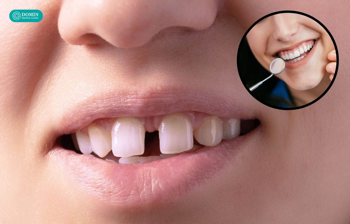 Dán veneer sẽ không phù hợp khi khe thưa quá lớn.